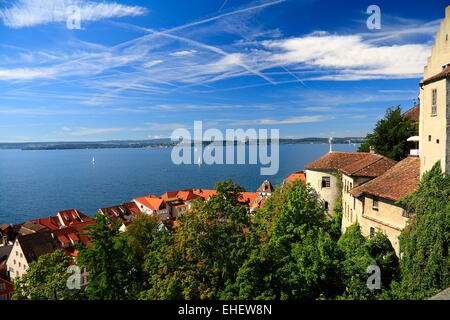 Blick auf den Bodensee. Meersburg. Stockfoto