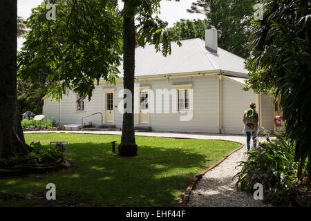 Die Ulmen, Missionshaus in Tauranga, Neuseeland Stockfoto