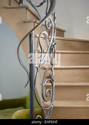 Geschweißte verzierten Spirale Handlauf Detail in der Orgel-Fabrik Stockfoto