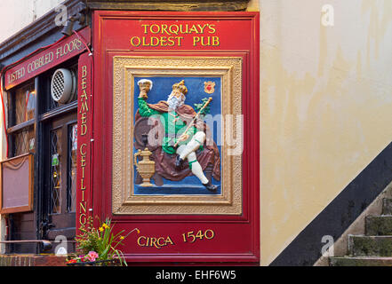 Das älteste Pub in Torquay, das Loch in der Wand, Devon, England UK Stockfoto