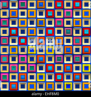 abgeschrägte Farbe Schaltfläche Platzgestaltung Stockfoto
