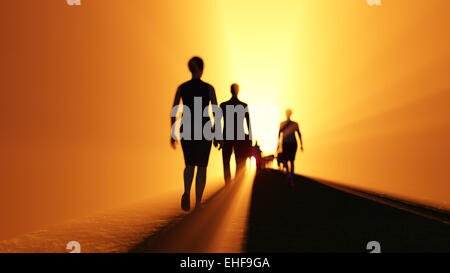 Menschen gehen, um das Licht Stockfoto