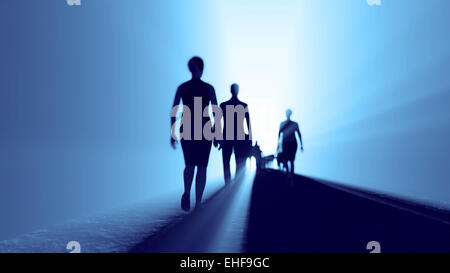 Menschen gehen, um das Licht Stockfoto