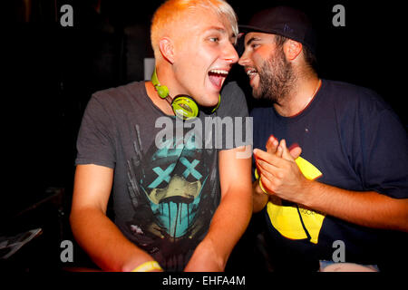 Mystery Jets DJing Sache 19. August 2009. Stockfoto