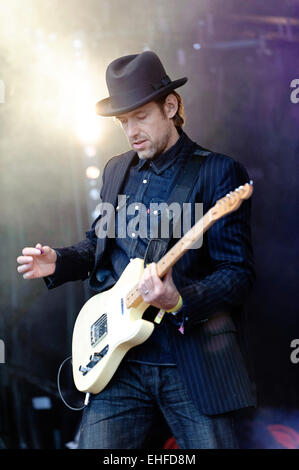 Radiohead Überraschungsgäste auf der Park-Bühne beim Glastonbury Festival Freitag, 24. Juni 2011. Stockfoto