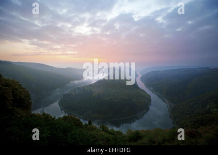 Saar-Schleife in der Nähe von Mettlach, Saarland, Germany Stockfoto