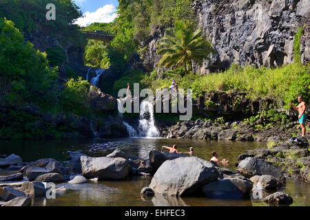 Ohe Gulch im Haleakala National Park, Maui, Hawaii, USA Stockfoto