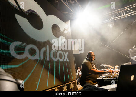 Carl Cox-Djing bei IMS Party in Dalt Villa Ibiza am 25. Mai 2012. Stockfoto