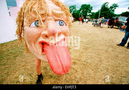 Mann verkleidet auf dem Glastonbury Festival. Stockfoto