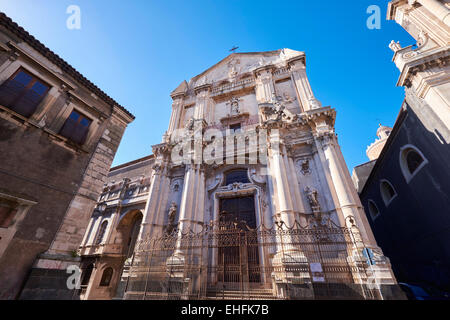 San Benedetto religiöse Architektur in Catania, Sizilien, Italien. Italienischen Tourismus, Reise- und Urlaubsziel. Stockfoto