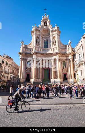 Basilika della Collegiata, Barock religiöse Architektur Catania, Sizilien. Stockfoto