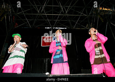 Unglaubliche Liveband Beatbox auf Sonar Festival in Barcelona. Stockfoto