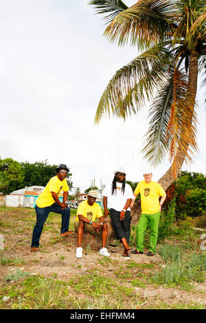 Von links nach rechts: Norman Jay Trevor Nelson Jazzie B David Rodigan. Stockfoto