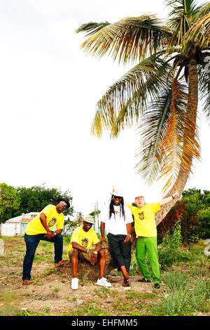 Von links nach rechts: Norman Jay Trevor Nelson Jazzie B David Rodigan. Stockfoto