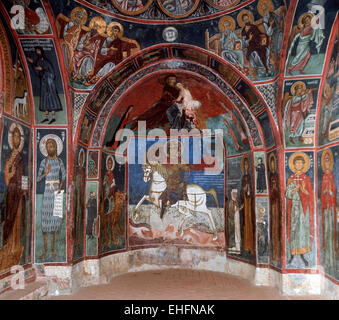 Asinou Kirche, Zypern 14. Jahrhundert Wandbild in der südlichen Bucht der Narthex, St. George Stockfoto