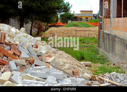 Ein Haufen Dreck und Schutt kaputt-Up auf einer Baustelle. Stockfoto