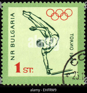 Bulgarien - CIRCA 1964: Eine Briefmarke gedruckt in Bulgarien zeigt Gymnastik Stockfoto
