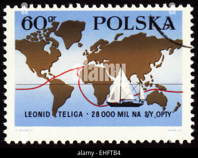 Polen - ca. 1969: Briefmarke gedruckt in Polen Stockfoto