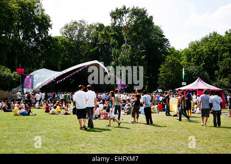 Field Day Festival im Victoria Park in London. Stockfoto