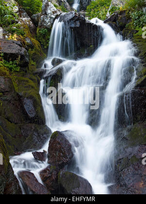 Wasserfall im Karakolsky-Seen-Land. Republik Altai, Russland Stockfoto