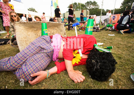 Festival Opfer beim Bestival auf der Isle Of Wight. Stockfoto