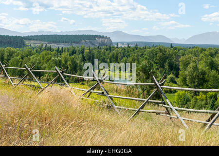 Blick vom Fort Steele Erbe Stadt, einschließlich Kootenay-River in der östlichen Kootenay Region von British Columbia, Kanada Stockfoto