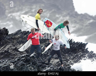 Surf Rafting Newquay Cornwall im Vereinigten Königreich Stockfoto