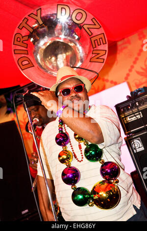 Dirty Dozen Brass Band live beim Rockness Festival in Eve in der Nähe von Inverness in Schottland Juni 2009. Stockfoto