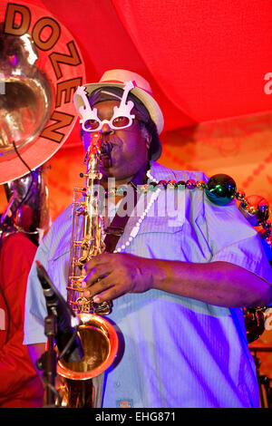 Dirty Dozen Brass Band live beim Rockness Festival in Eve in der Nähe von Inverness in Schottland Juni 2009. Stockfoto