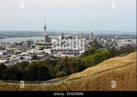 Auckland central Business District vom Aussichtspunkt Mount Eden, Auckland, Neuseeland Stockfoto