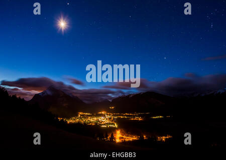 Bevor morgen, Bow Valley, Banff Nationalpark, Alberta kommt Stockfoto