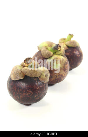 drei Mangostan Stockfoto