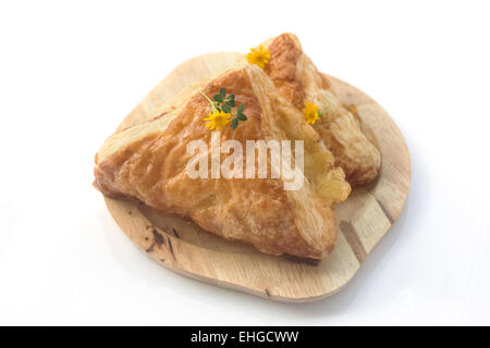 Ananas Kuchen isoliert auf weißem Hintergrund Stockfoto