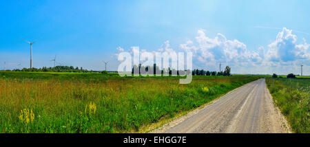 Wind-Bauernhof-panorama Stockfoto