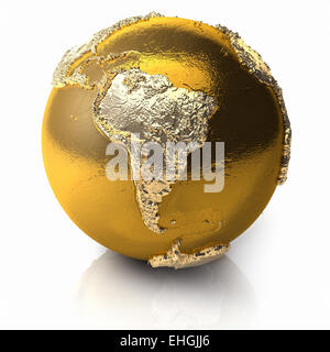 Gold Globe - Südamerika Stockfoto