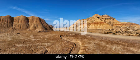 Las Bardenas Reales Wüste. Navarra, Spanien. Stockfoto