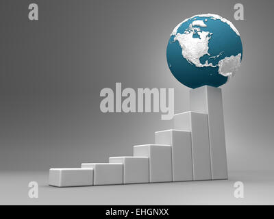 Diagramm mit Erde - Amerika Stockfoto