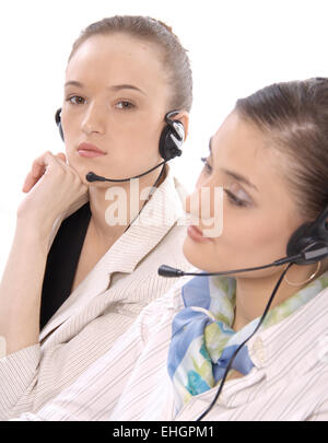 Zwei weibliche Kundendienstmitarbeiter Stockfoto