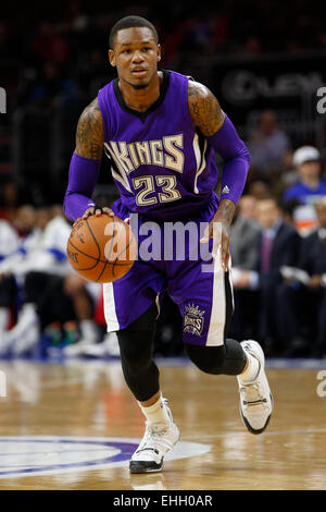 Philadelphia, Pennsylvania, USA. 13. März 2015. Sacramento Kings guard Ben McLemore (23) in Aktion während der NBA-Spiel zwischen den Sacramento Kings und die Philadelphia 76ers im Wells Fargo Center in Philadelphia, Pennsylvania. Bildnachweis: Csm/Alamy Live-Nachrichten Stockfoto