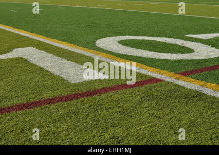 10 Yard Linie Fußballplatz Stockfoto