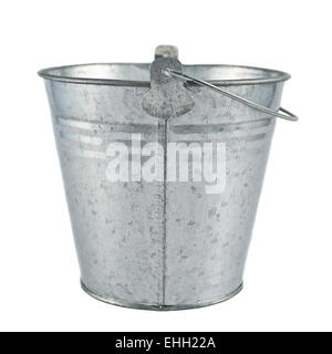 Metall Zink Eimer isoliert Stockfoto