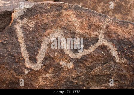 Schlange Petraglyph Symbol Stockfoto