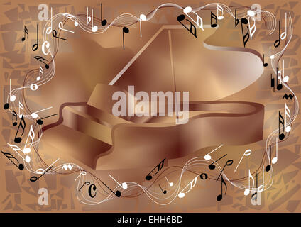 Klavier und Noten Stockfoto