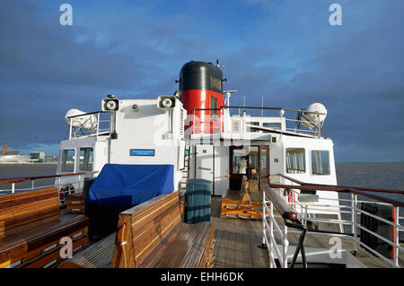 Oberdeck der Mersey Fähre Stockfoto