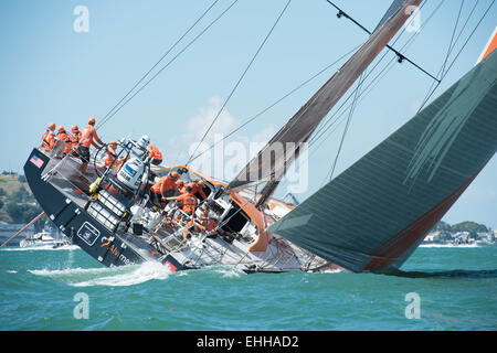 Auckland, Neuseeland. 14. März 2015. Volvo Ocean Race, NZ Herald In Port-Race, Auckland. Alvimedica. 14.03.2015 Credit: Chris Cameron/Alamy Live-Nachrichten Stockfoto