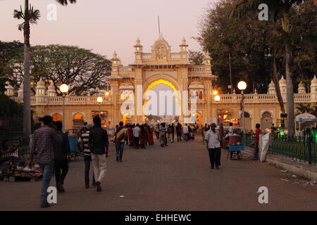 Mysore Palast, historisches Erbe, Mysore, Karnataka Zustand in Süd-West-Indien, Indien Stockfoto