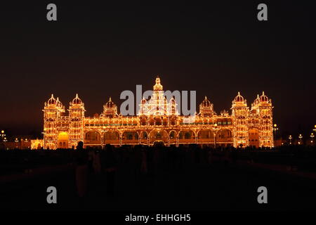 Mysore Palast, historisches Erbe, Mysore, Karnataka Zustand in Süd-West-Indien, Indien Stockfoto