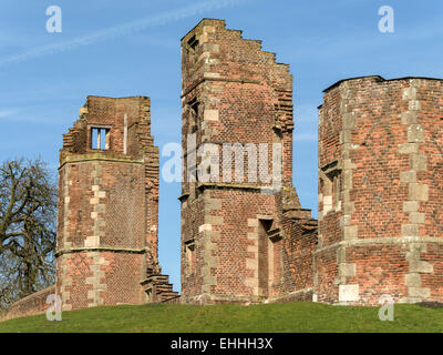 Ruinen von Lady Jane Grey House, Bradgate Park Charnwood, Leicestershire, England, Vereinigtes Königreich. Stockfoto