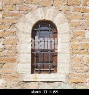 Alte gemauerte Burg Wand fragment Stockfoto