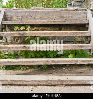 Alte Holztreppe Stockfoto